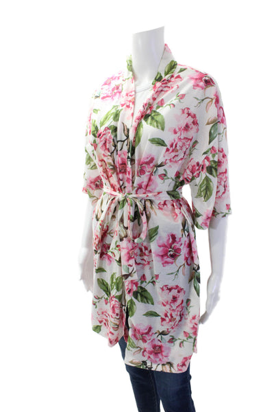Show Me Your Mumu Womens Floral Print Open Front Robe Multicolor Size S