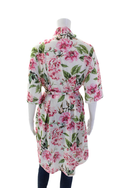 Show Me Your Mumu Womens Floral Print Open Front Robe Multicolor Size S