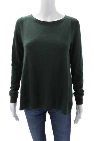 Scoop NYC Womens Silk Long Sleeve Knit Pullover Sweater Green Size M