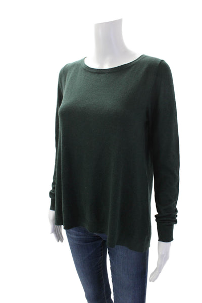 Scoop NYC Womens Silk Long Sleeve Knit Pullover Sweater Green Size M