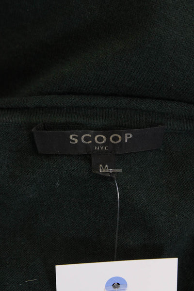 Scoop NYC Womens Silk Long Sleeve Knit Pullover Sweater Green Size M