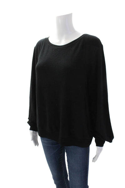 Wildfox Womens Long Sleeve Pullover Crew Neck Sweatshirt Black Size M