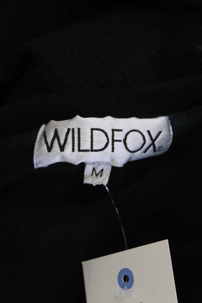Wildfox Womens Long Sleeve Pullover Crew Neck Sweatshirt Black Size M