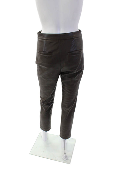 Toccin Womens Faux Leather High Rise Skinny Leg Pantsa Pecan Brown Size 0
