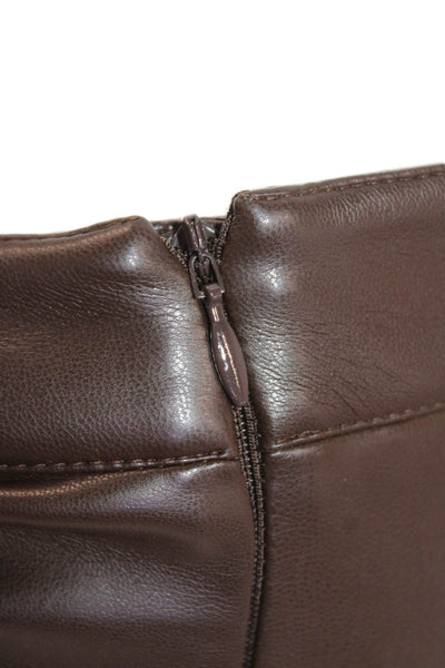 Toccin Womens Faux Leather High Rise Skinny Leg Pantsa Pecan Brown Size 0