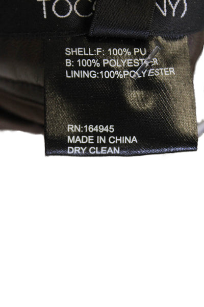 Toccin Womens Faux Leather High Rise Skinny Leg Pantsa Pecan Brown Size 0