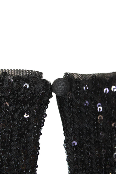 LDT Womens Sequined Sleeveless Knee Length A Line Dress Black Size 2