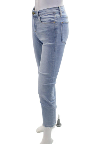 Frame Denim Womens Cotton Le High Straight Light Wash Jeans Blue Size 25