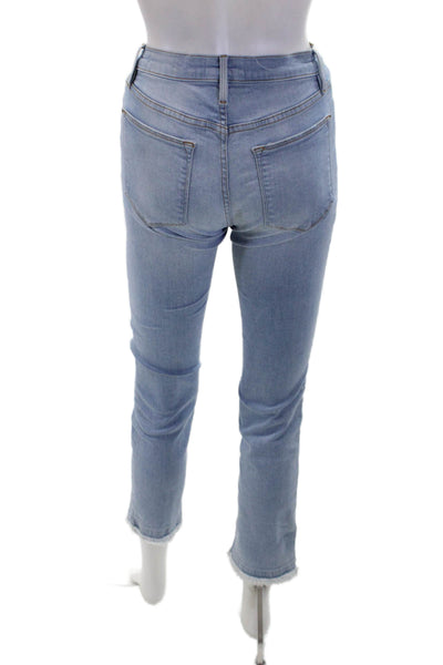 Frame Denim Womens Cotton Le High Straight Light Wash Jeans Blue Size 25