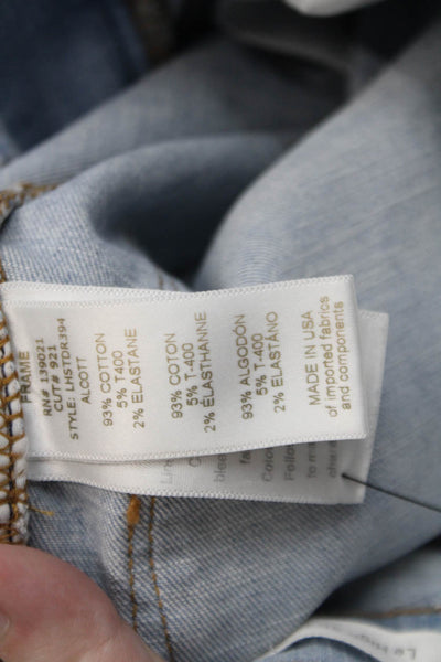 Frame Denim Womens Cotton Le High Straight Light Wash Jeans Blue Size 25