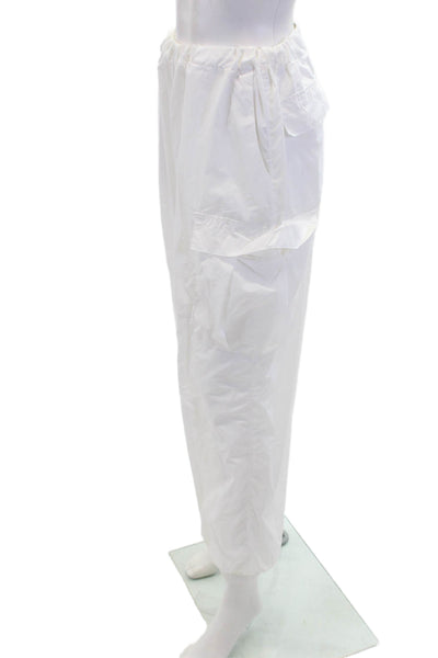 Riley Womens Stretch Cargo High-Waisted Tapered Casual Pants White Size L