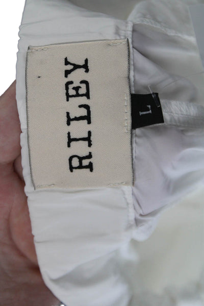 Riley Womens Stretch Cargo High-Waisted Tapered Casual Pants White Size L