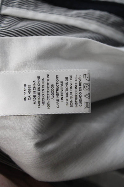 Michael Kors Mens Cotton Flat Front Striped Casual Shorts Black White Size 33