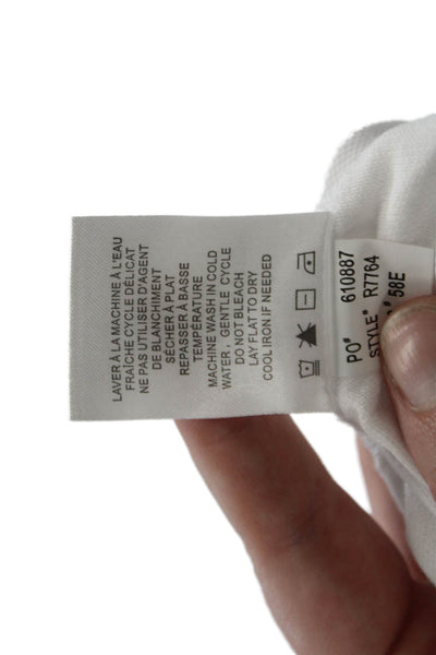 Renuar Womens Cotton Collared 1/2 Zippered Short Sleeve Blouse Top White Size XS