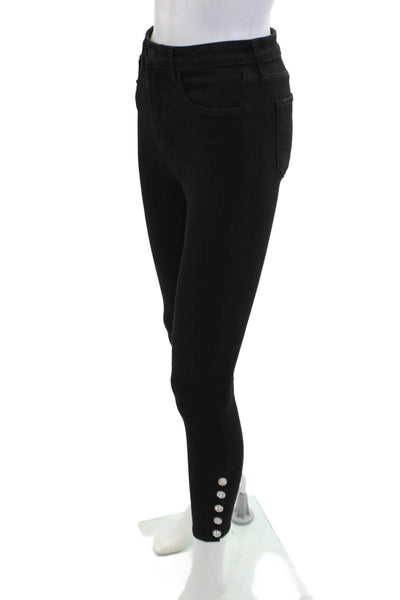 L'Agence Womens High Rise Skinny Leg Lindsey Jeans Black Cotton Size 26