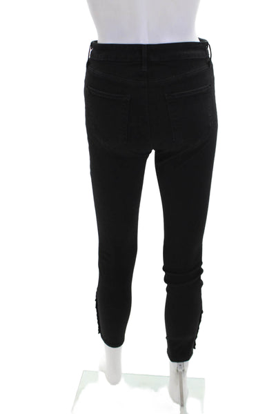L'Agence Womens High Rise Skinny Leg Lindsey Jeans Black Cotton Size 26