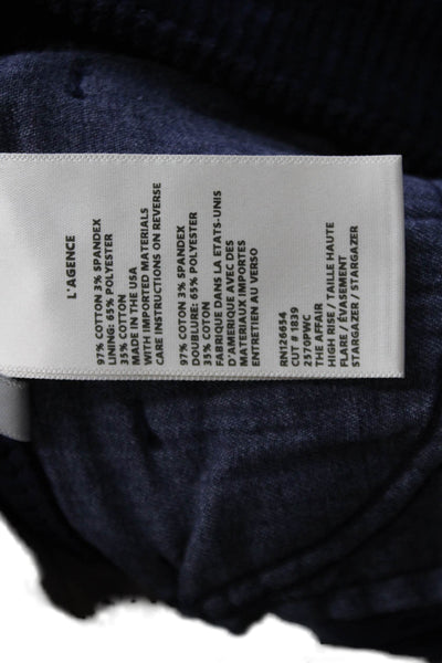 L'Agence Womens Corduroy High Rise The Affair Pants Stargazer Blue Cotton Size 2