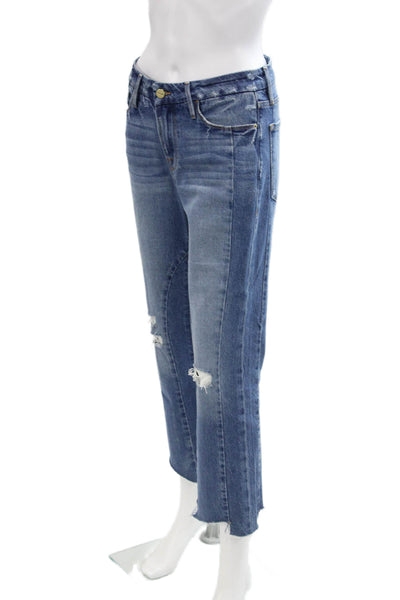 Frame Womens Le Crop Mini Boot Cotton Blend Denim Jeans Blue Jeans 26