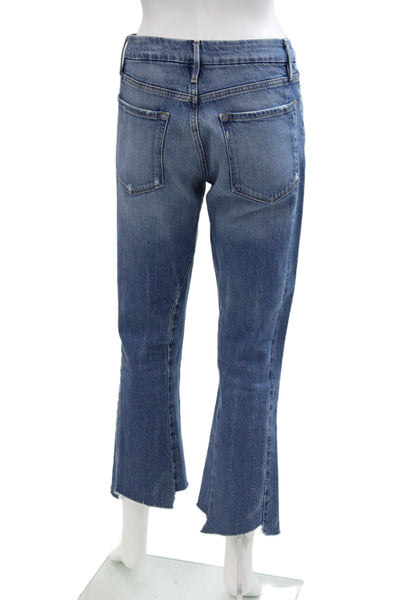 Frame Womens Le Crop Mini Boot Cotton Blend Denim Jeans Blue Jeans 26