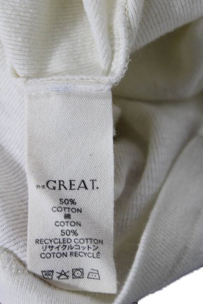 The Great Womens Cotton Basic Long Sleeve Round Neck Top Beige Size 1