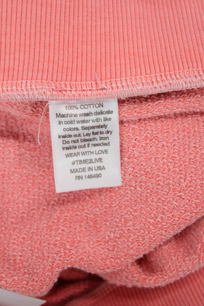 Electric & Rose Womens Cotton Distressed Elastic Waist Sweatpants Pink Size 26