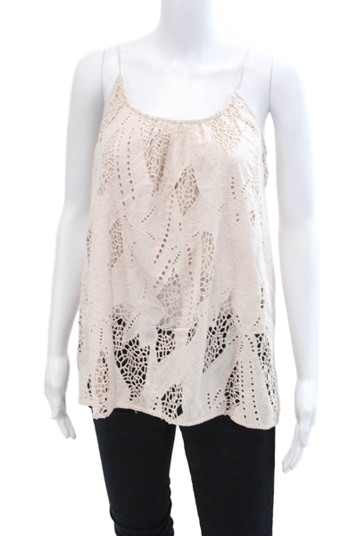 Heartloom Womens Cotton Spaghetti Strap Embroidered Blouse Pink Size S