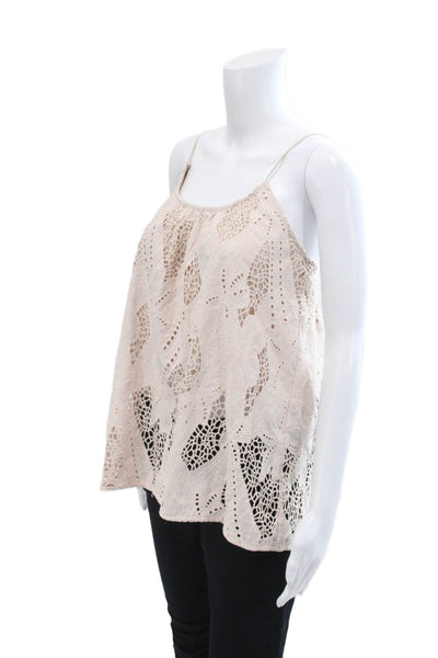 Heartloom Womens Cotton Spaghetti Strap Embroidered Blouse Pink Size S