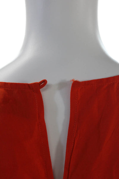 Merlette Womens Long Sleeve Crew Neck Knee Length Dress Orange Cotton Medium