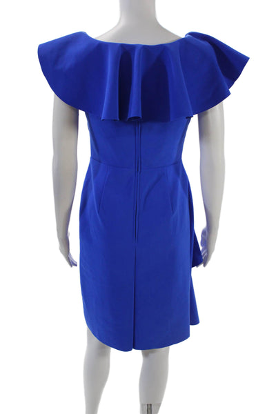 Greta Constantine Womens Sleeveless Mid Calf A Line Dress Cobalt Blue Size Small