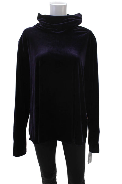 Sno Skins Womens Velvet Turtleneck Sweater Violet Purple Size Extra Extra Large