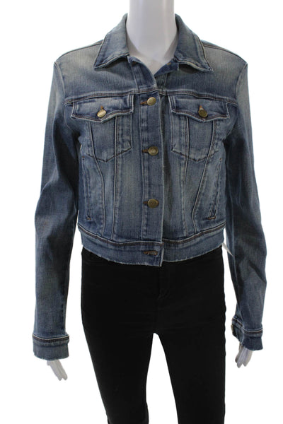 J Brand Womens Denim Button Down Surface Jacket Blue Cotton Size Small