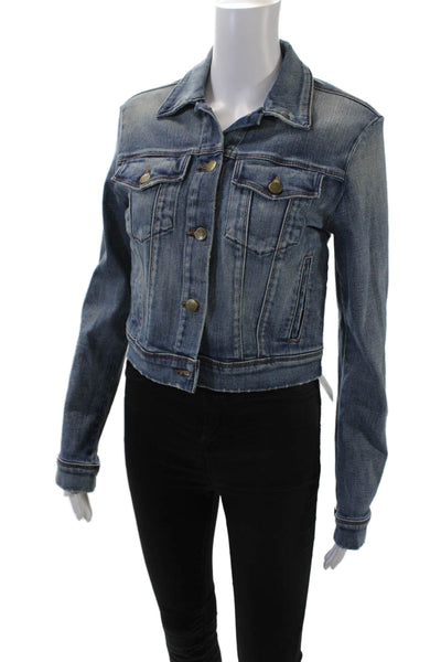 J Brand Womens Denim Button Down Surface Jacket Blue Cotton Size Small