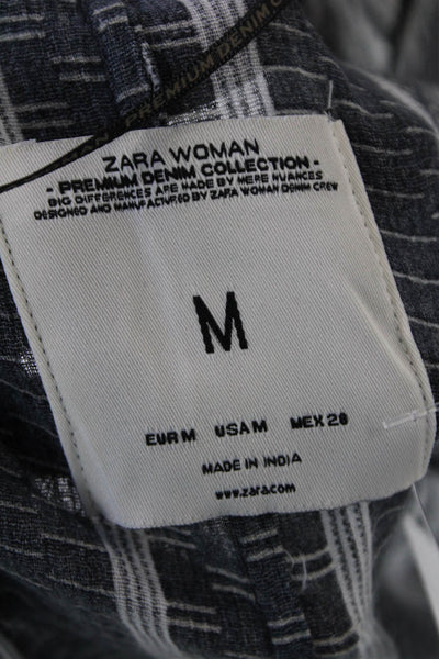 Zara Womens Abstract Print Open Front Embellished Poncho Multicolor Size M