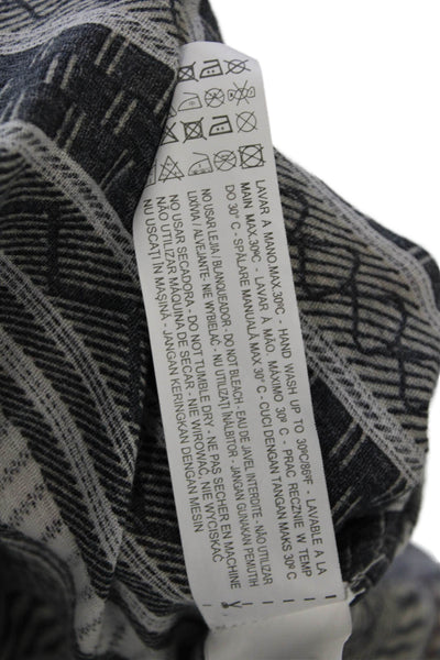 Zara Womens Abstract Print Open Front Embellished Poncho Multicolor Size M
