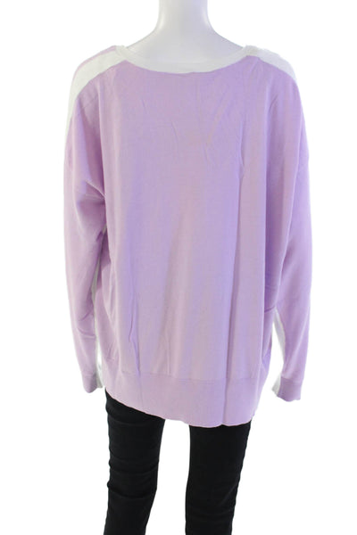 Renuar Womens Cotton Color Block Pullover Scoop Neck Sweater White Size XL