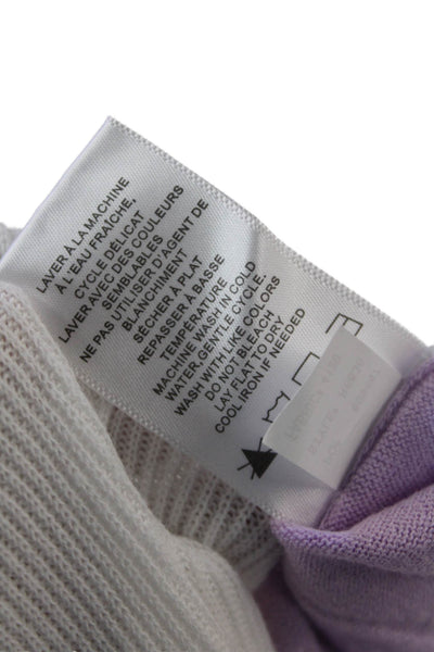 Renuar Womens Cotton Color Block Pullover Scoop Neck Sweater White Size XL