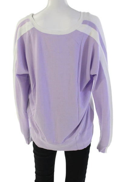 Renuar Womens Cotton Color Block Pullover Scoop Neck Sweater White Size L