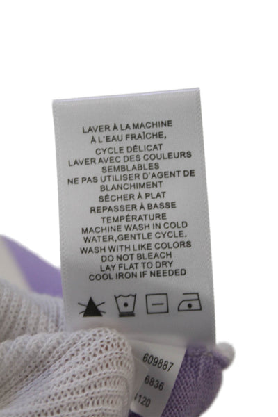 Renuar Womens Cotton Color Block Pullover Scoop Neck Sweater White Size L