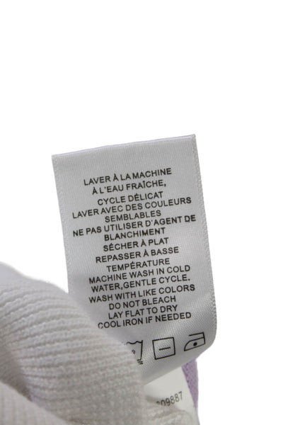 Renuar Womens Cotton Color Block Pullover Scoop Neck Sweater White Size M