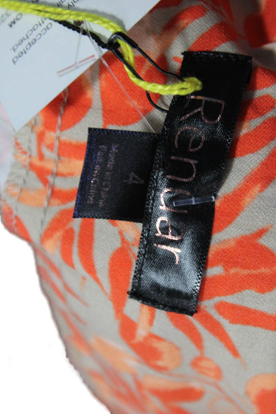 Renuar Womens Floral Print Stretch Mid-Rise Bermuda Shorts Black Size 4