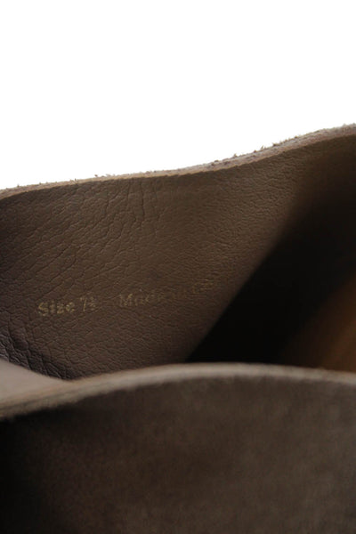 Dolce Vita Womens Suede Platform Peep Toe Slip On wedges Taupe Size 7.5