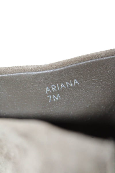 Tahari Womens Ariana Suede Peep Toe Block Pleated Mules Olive Green Size 7