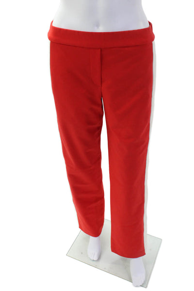 Theory Womens Striped Straight Leg Elastic Waist Skinny Pants Red Size P