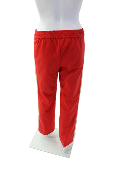 Theory Womens Striped Straight Leg Elastic Waist Skinny Pants Red Size P