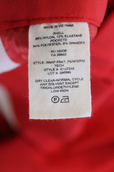 Theory Womens Striped Straight Leg Elastic Waist Skinny Pants Red Size P