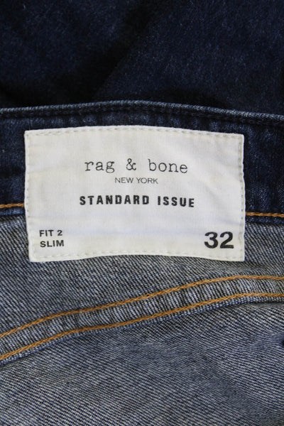 Rag & Bone Womens Cotton Zip Button Slim Fit Denim Jeans Blue Size EUR 32