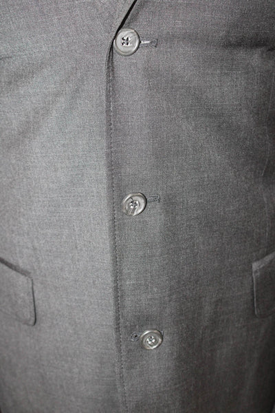 J Crew Mens Three Button Notched Lapel Blazer Jacket Dark Gray Wool Size 40L
