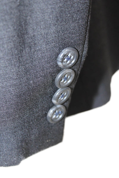 J Crew Mens Three Button Notched Lapel Blazer Jacket Dark Gray Wool Size 40L