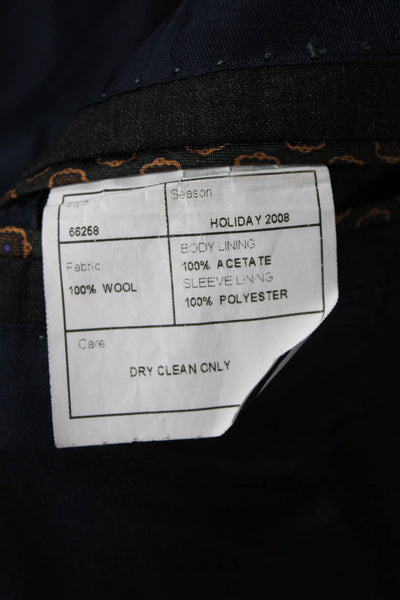 J Crew Mens Three Button Notched Lapel Blazer Jacket Dark Gray Wool Size 40L