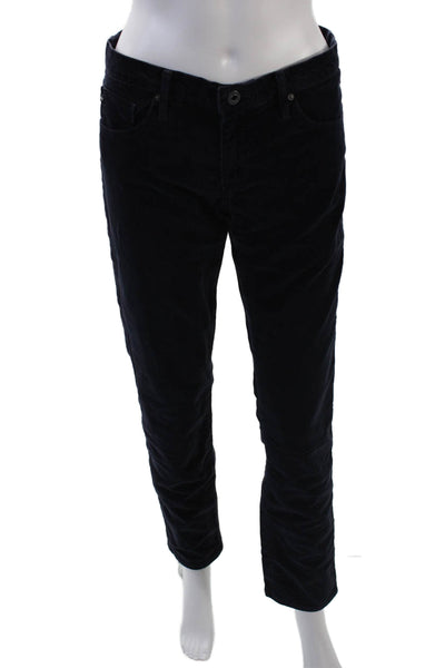 Adriano Goldschmied Womens Cotton Zip Button Corduroy Pants Navy Size EUR 30